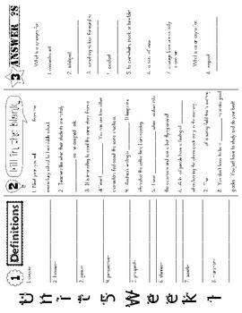 Preview of Wonders McGraw Hill 5th Grade Vocabulary Trifold - Unit 5 (Weeks 1-5)