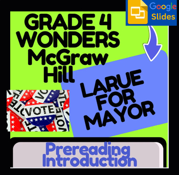 Preview of Wonders McGraw Hill-LaRue For Mayor- Digital Intro & Vocab Study, Google Slides