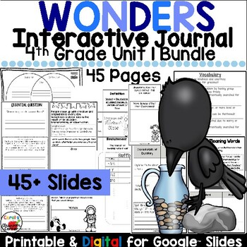 Preview of Wonders Reading 2017 4th Grade Interactive Notebook Unit 1 Bundle