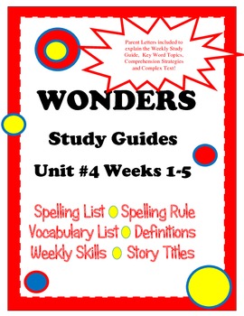 Preview of Wonders McGraw Hill Study Guides Unit 4 Grade 2