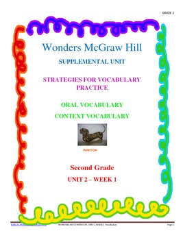 Preview of Wonders Supplemental Unit for Oral and Context Vocabulary Unit 2 - Week 1