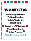 Wonders McGraw Hill VocabulaySentence Writing Booklet Unit 5