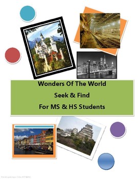 Preview of Wonders Of The World  Seek & Find  For MS & HS Students