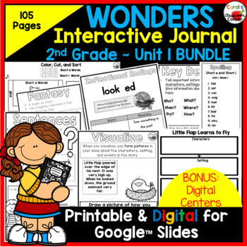 Preview of Wonders Reading 2017 2nd Grade Interactive Notebook Unit 1 Bundle Google Digital