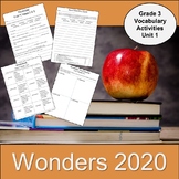Wonders McGraw Hill 2020 Vocabulary Activities Unit 1: Thi
