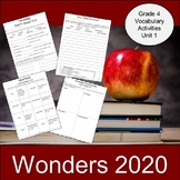 Wonders McGraw Hill 2020 Vocabulary Activities Unit 1: Fou