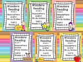 Wonders Reading Grade 2 Units 1-6 Newsletters / Study Guides