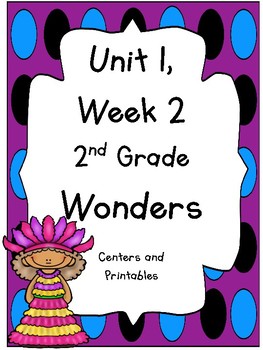 Preview of Wonders, 2nd Grade, Unit 1, Week 2, 2014 and 2017 Centers and Printables