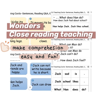 Preview of Wonders Reading/Writing Workshop Teaching cards--G1U1 Reading Q&A, Skills