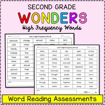 Preview of Wonders Sight Words - Second Grade High Frequency Word Assessments