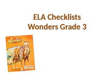Preview of Wonders Skills Checklist Grade 3