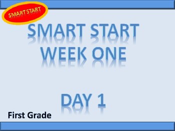 Preview of Wonders Smart Start First Grade PowerPoint - Week 1 Day 1 thru 5 EDITABLE