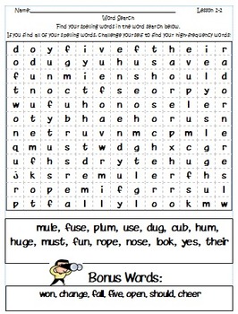 Preview of Wonders 2nd Grade Spelling and HFW Word Searches by Lesson