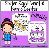 Wonders Spider Sight Word & Name Center Activity | Editable