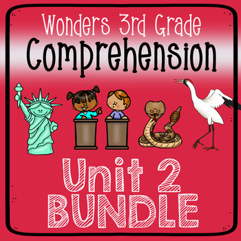 Preview of Wonders Third Grade Unit 2 Weeks 1-5 Bundle Comprehension (3rd Grade)