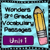 Wonders 2014/2017 Third Grade Vocabulary Cloze Passages Unit 1
