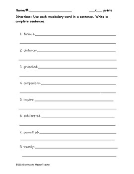 Wonders U6W3 Vocabulary Worksheet by Serving the Master Teacher