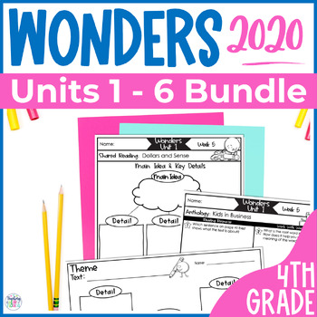 Preview of Wonders Reading 4th Grade, Units 1 - 6 Reading Response Sheets (2020)