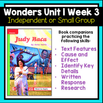 Preview of Wonders Unit 1 Week 3 Judy Baca | Small Group | Independent