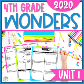 Preview of Wonders Reading Comprehension 4th Grade, Unit 1 Reading Response Sheets (2020)