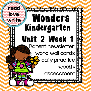 Preview of Wonders Unit 2 Week 1, Kinder, Morning Work, Tests, Common Core, Writing