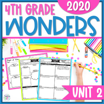 Preview of Wonders Reading Comprehension 4th Grade, Unit 2 Reading Response Sheets (2020)