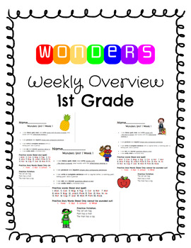 Preview of Wonders Unit 5 BUNDLE First Grade Weekly Overview