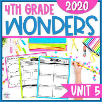 Preview of Wonders Reading Comprehension 4th Grade, Unit 5 Reading Response Sheets (2020)