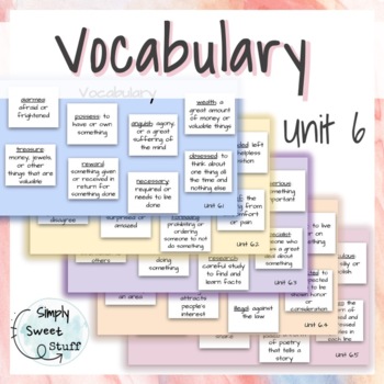 Wonders Unit 6 Vocabulary Slides by Simply Sweet Stuff | TpT