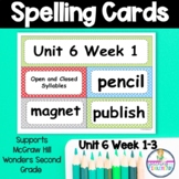 Wonders Unit 6 Weeks 1-5 Spelling Word Cards Second Grade 