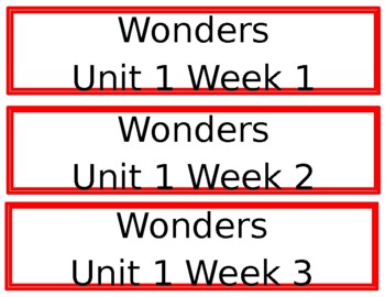 Preview of Wonders Unit/Week titles per unit