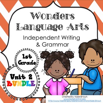 Preview of Wonders Writing 1st grade Language Arts Writing and Grammar Unit 2 Bundle
