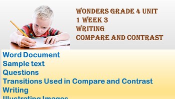 Preview of Wonders grade 4 Unit 1 week 3 Writing Compare and Contrast