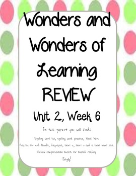 Preview of Wonders of Learning REVIEW - Unit 2, Week 6 - 1st Grade
