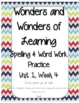 Preview of Wonders of Learning - Unit 1, Week 4 - Spelling and Word Work- 1st Grade