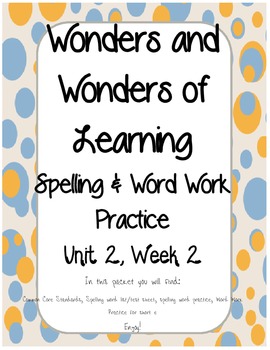 Preview of Wonders of Learning - Unit 2, Week 2 - Spelling & Word Work - 1st Grade