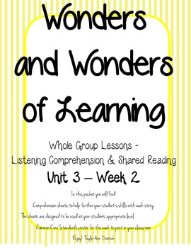 Preview of Wonders of Learning - Unit 3, Week 2 - Reading Comprehension