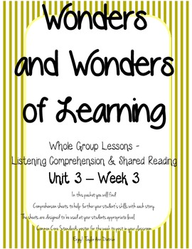 Preview of Wonders of Learning - Unit 3, Week 3 - Reading Comprehension
