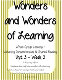 Wonders of Learning - Unit 3, Week 3 - Reading Comprehension