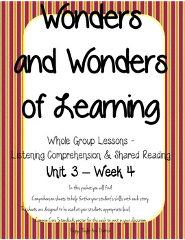 Preview of Wonders of Learning - Unit 3, Week 4 - Reading Comprehension