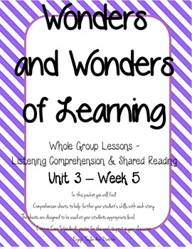 Preview of Wonders of Learning - Unit 3, Week 5 - Reading Comprehension