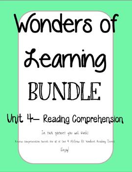 Preview of Wonders of Learning - Unit 4- Reading Comprehension BUNDLE
