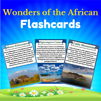 Preview of Wonders of Africa Printable Posters for kids With fun facts Back to School