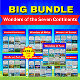 Wonders of the Seven Continents. Big Printable Flashcards 