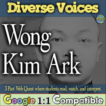 Preview of Wong Kim Ark Web Quest Activity | Diverse Voices Project | 3 Part Web Quest