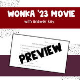 Wonka Movie Comprehension Quiz with Answer Key