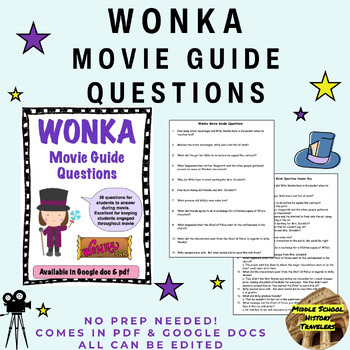 Preview of Wonka Movie Guide Questions (2023 movie)