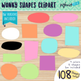 Wonky round and square shapes moveable objects clipart for