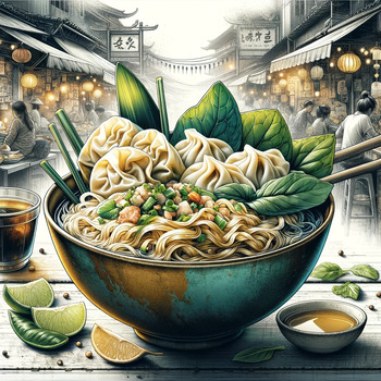 Preview of Wonton Noodles - Noodles Illustration