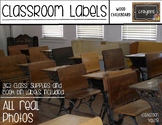 Wood Classroom, Supplies and Book Box Labels